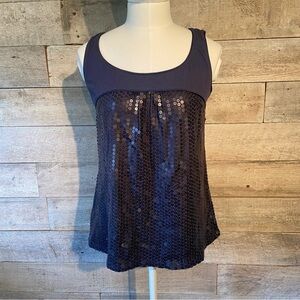 🛍️3/$30 DKNY women's blue sequinned tank  top‎ in size small